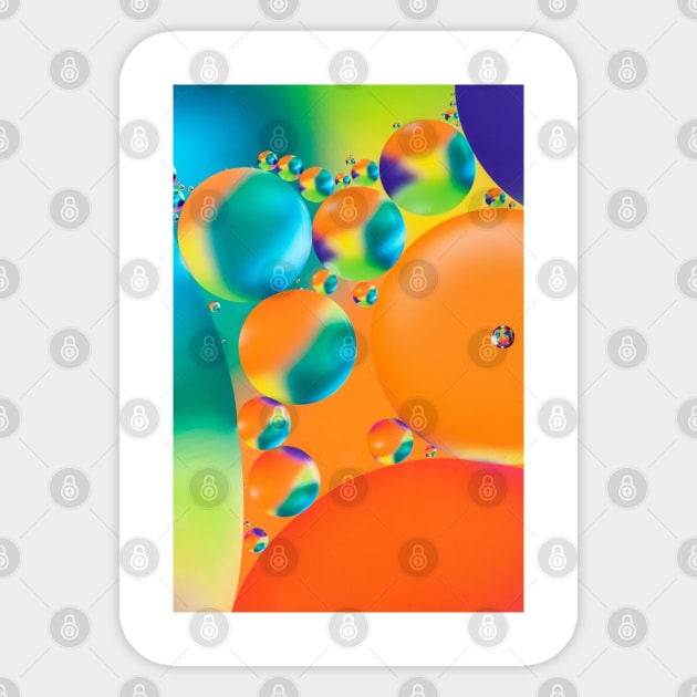 Colorful close up of oil drops in water Sticker by philippemx